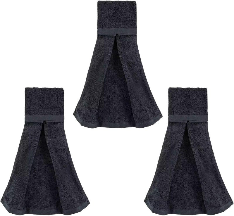 TUYUU Football Towel,White Football Towel Quarterback,Cotton Football Towel Youth,Quarterback Towel for Football Softball Men Women,Football Hand Towels for Gym Yoga Golf, (Black-3 Pack) - Image 1
